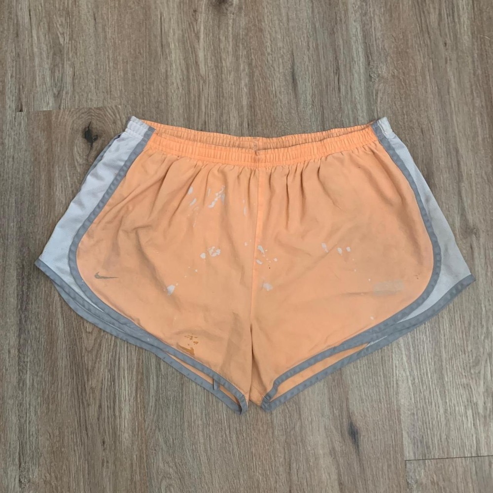 Nike dri-fit athletic running shorts in orange gray - size XL womens